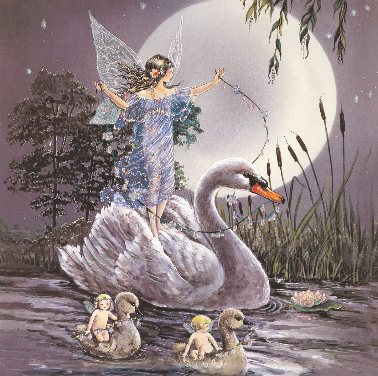 Tranh Vuông Swan & Fairy Girl CSD7TAO11563