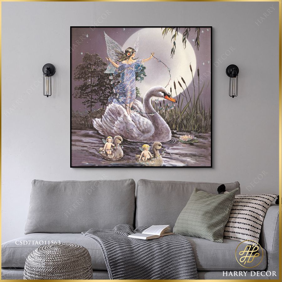 Tranh Vuông Swan & Fairy Girl CSD7TAO11563