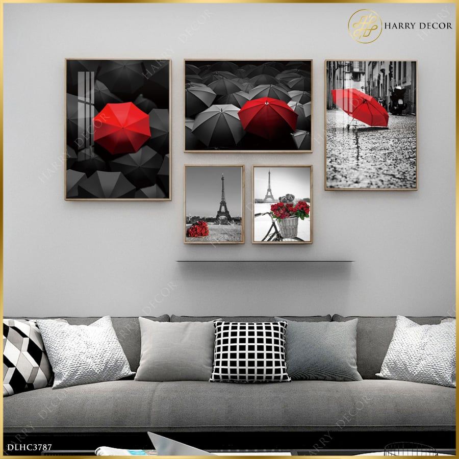 Bộ 5 Tranh Umbrella & Flower DLHC3787