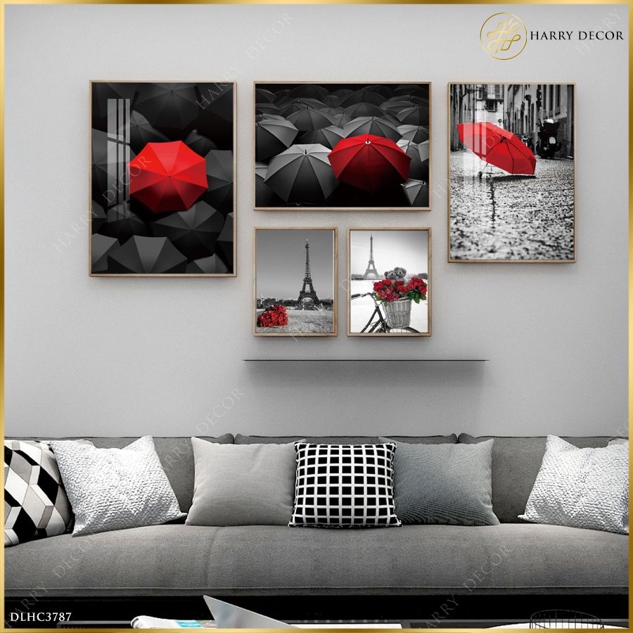 Bộ 5 Tranh Umbrella & Flower DLHC3787