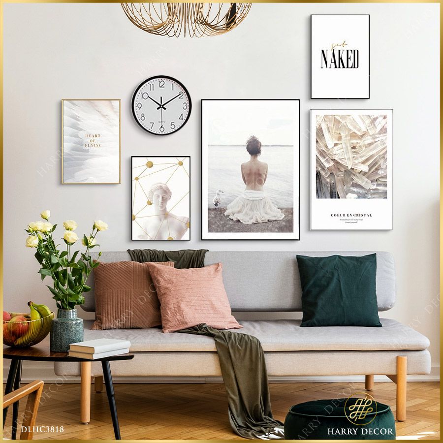 Bộ 5 Tranh Coeur En Cristal DLHC3818