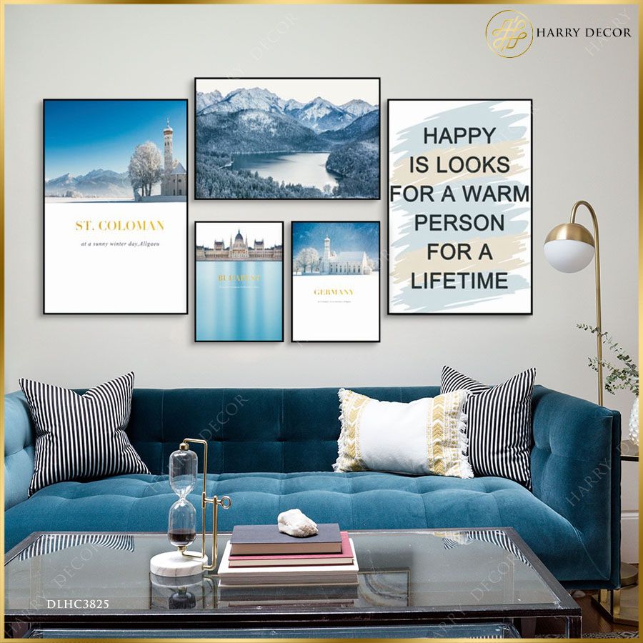 Bộ 5 Tranh Happy Is Look For A Warm DLHC3825