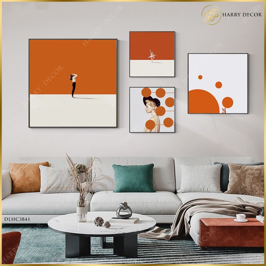 Bộ 4 Tranh Vuông Những Cô Gái Thời Thượng DLHC3841