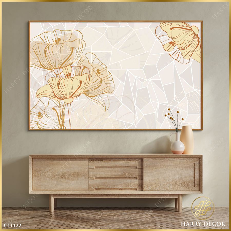 Tranh Trừu Tượng Hoa Lily Vàng C11122