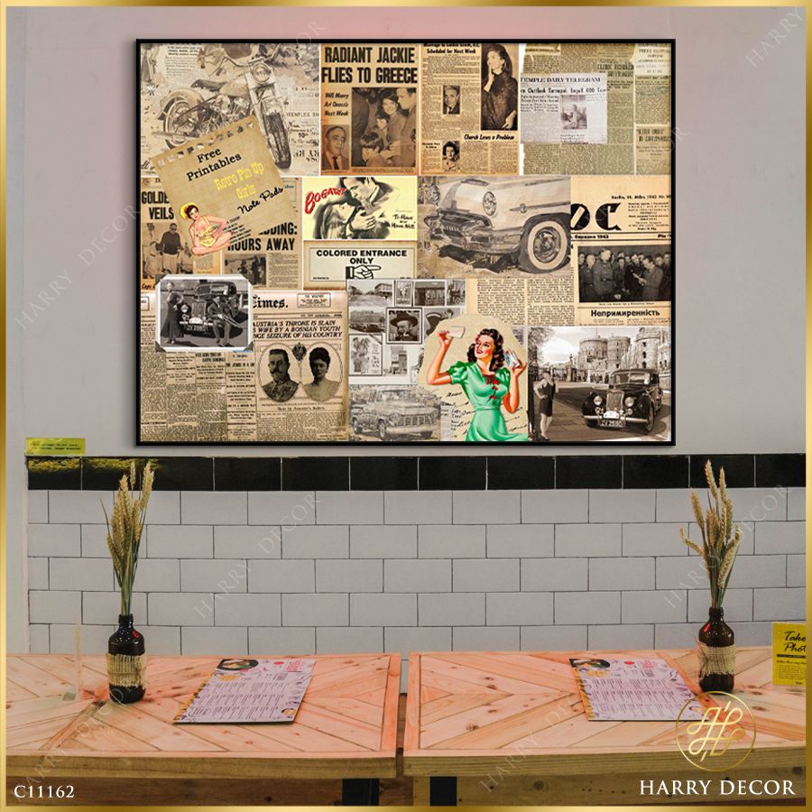 Tranh Retro Newspaper C11162