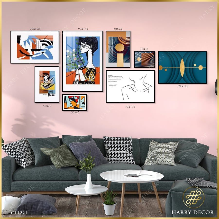 Bộ 8 Tranh Abstract Cô Gái Độc Đáo C11221