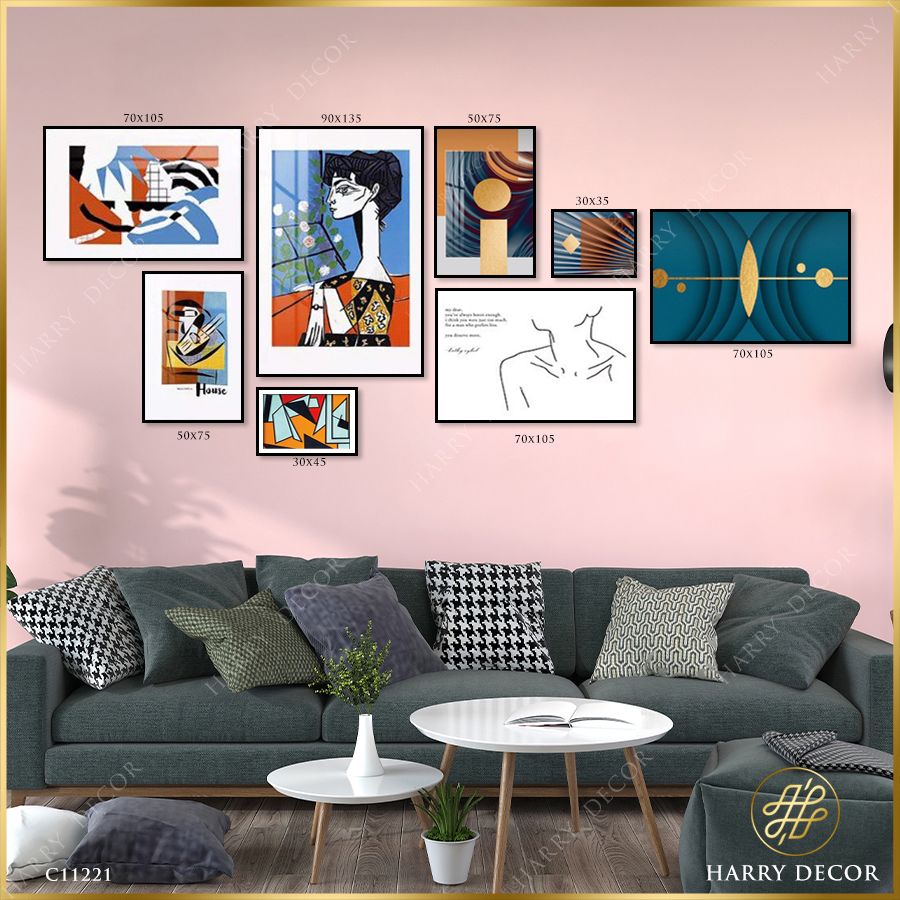 Bộ 8 Tranh Abstract Cô Gái Độc Đáo C11221