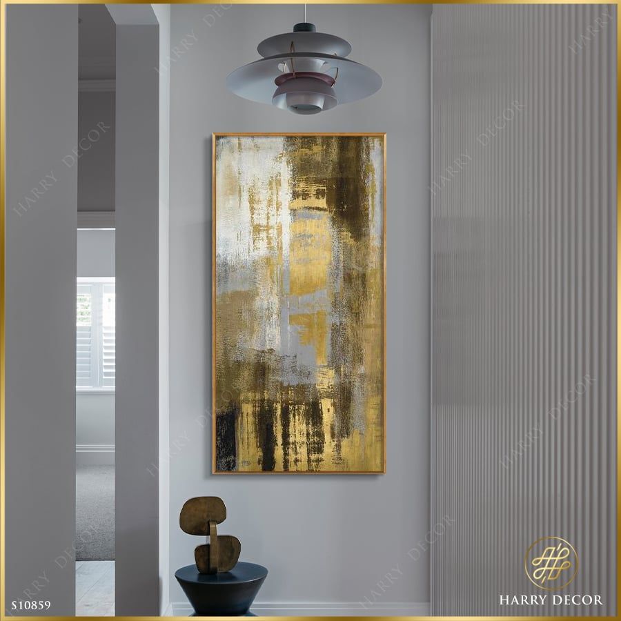 Tranh Abstract Lấp Lánh Ánh Vàng S10859
