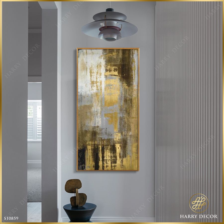 Tranh Abstract Lấp Lánh Ánh Vàng S10859