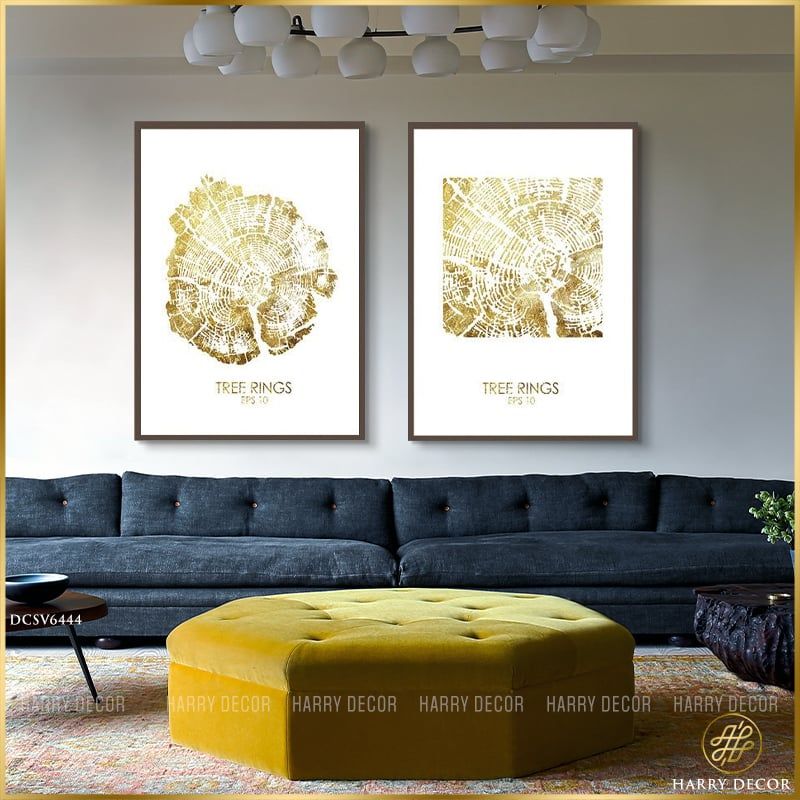 Bộ 2 Tranh Golden Wood Surface DCSV6444