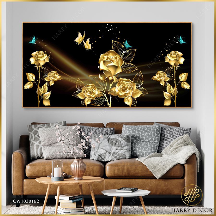 Bộ 3 Tranh Golden Roses & Butterfly 1 CW103081