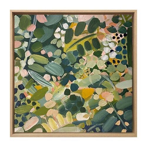 Tranh Vuông Abstract Xanh Xanh Nhiệt Đới S11741