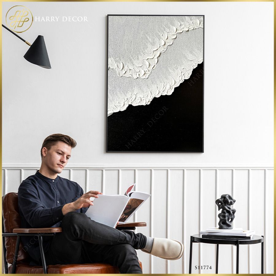Tranh Abstract White Sand S11774
