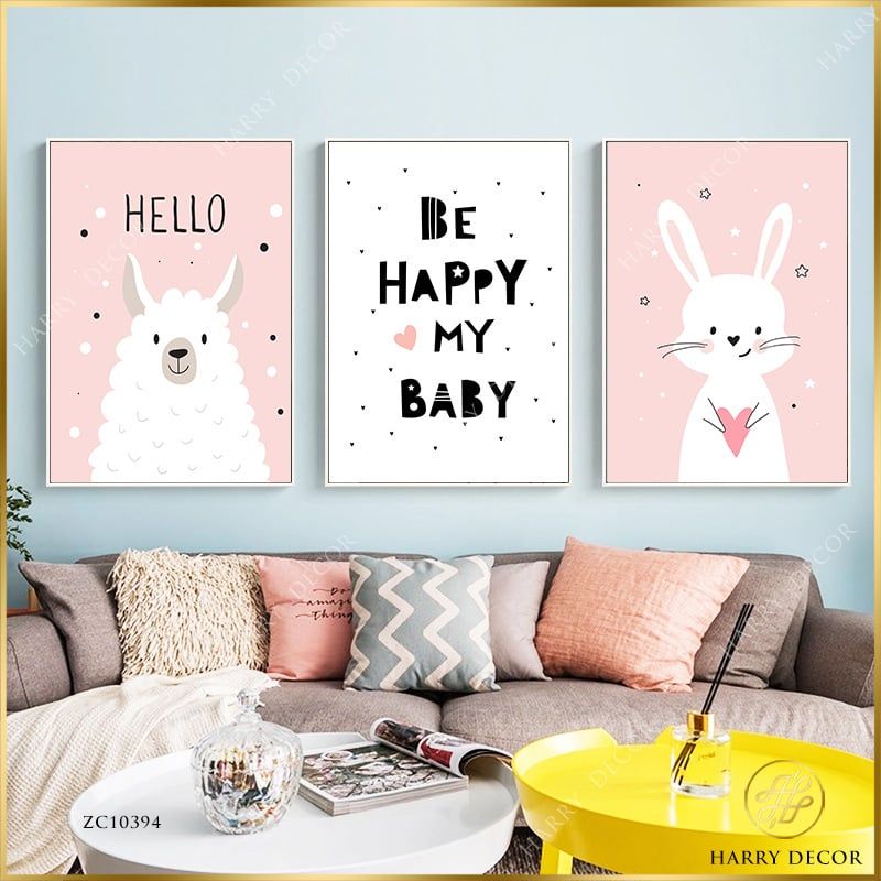 Bộ 3 Tranh Cừu VàThỏ Đáng Yêu ZC10394