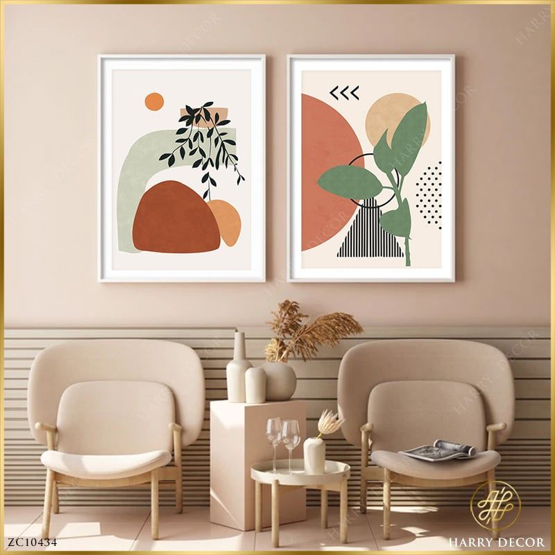 Bộ 2 Tranh Minimalism Về Lá Cây ZC10434