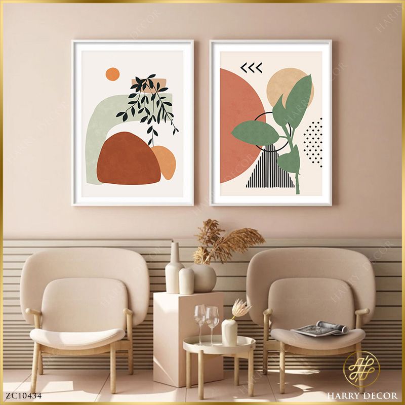 Bộ 2 Tranh Minimalism Về Lá Cây ZC10434