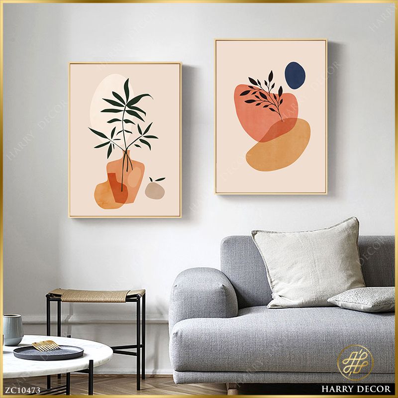 Bộ 2 Tranh Minimalism Cỏ Cây 2 ZC10473