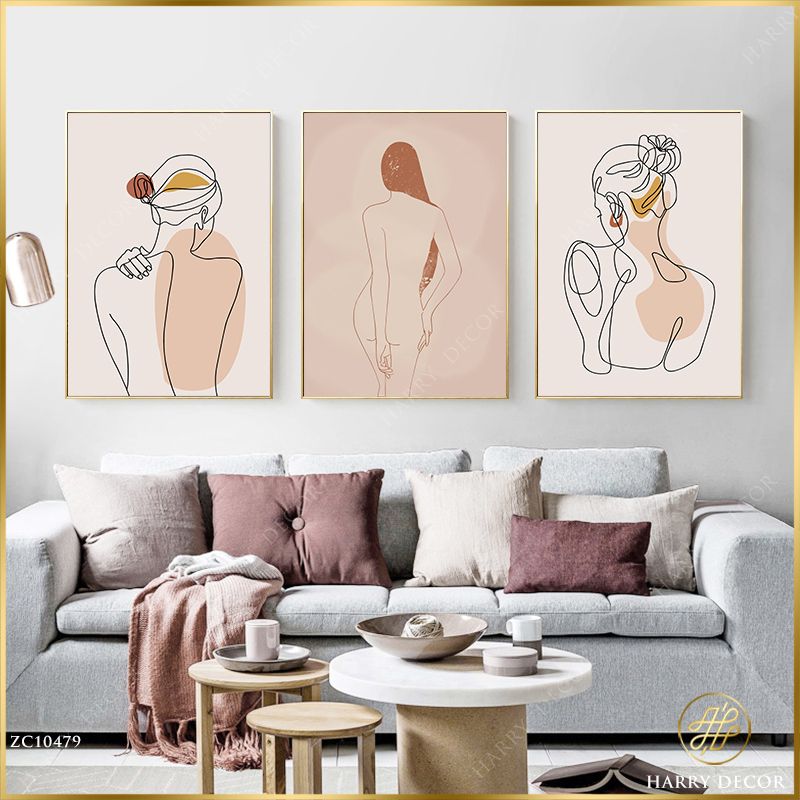 Bộ 3 Tranh Minimalism Body Human ZC10479