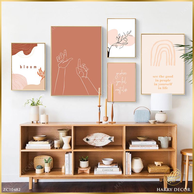 Bộ 5 Tranh Minimalism Kết Hợp Typography ZC10482