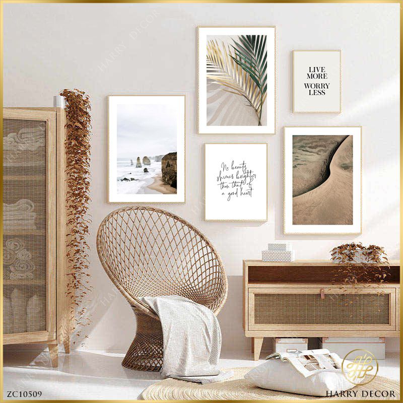Bộ 5 Tranh No Beauty Shines Brighter Than That Of A Good Heart ZC10509