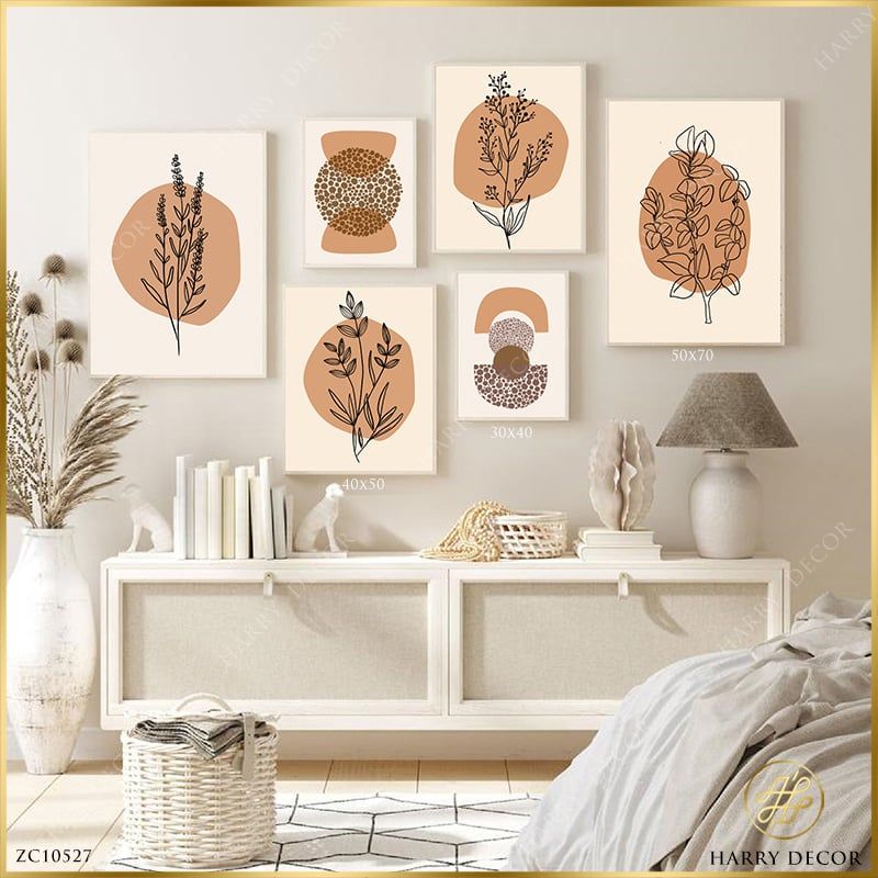 Bộ 6 Tranh Minimalism Về Lá Cây ZC10527