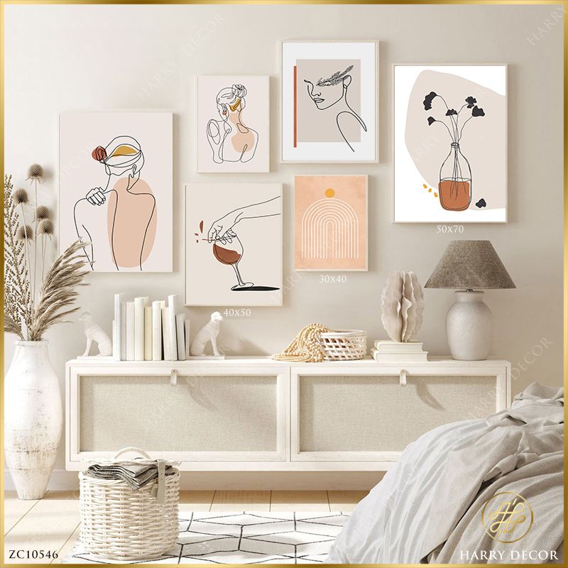 Bộ 6 Tranh Minimalism Back Girl ZC10546