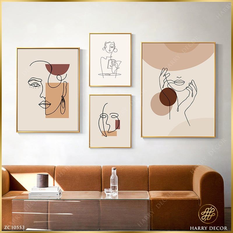 Bộ 4 Tranh Minimalism Girl Line ZC10553