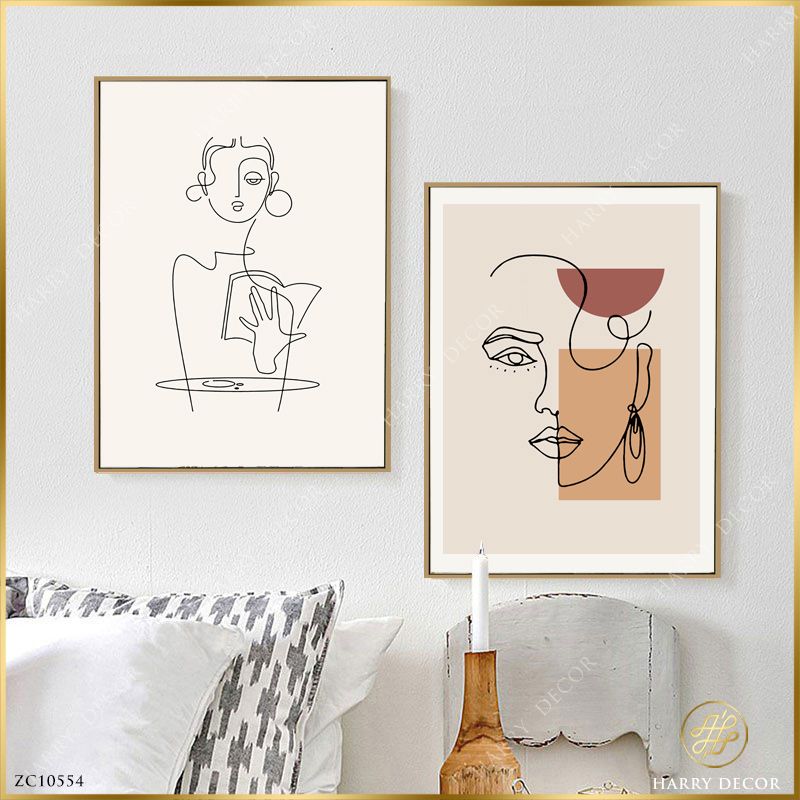 Bộ 2 Tranh Minimalism Girl Art 1 ZC10554