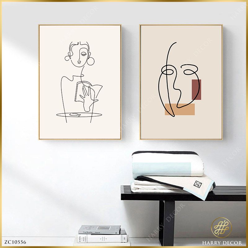 Bộ 2 Tranh Minimalism Girl Art 2 ZC10556