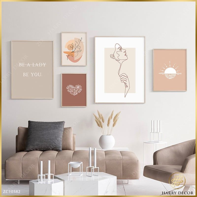 Bộ 5 Tranh Minimalism Girl Fall In Love ZC10582