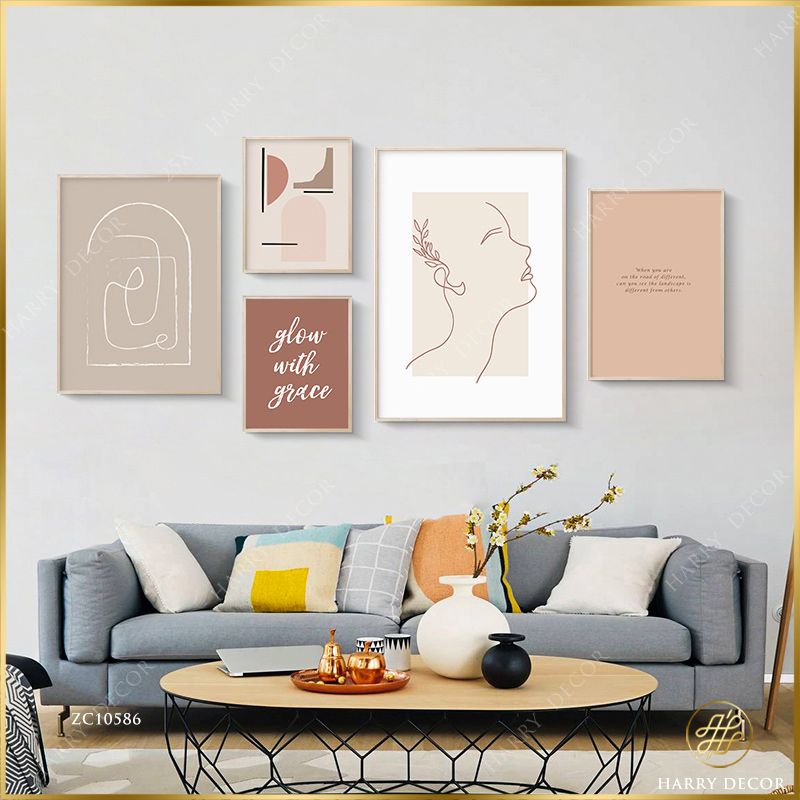 Bộ 5 Tranh Minimalism Glow With Grace ZC10586