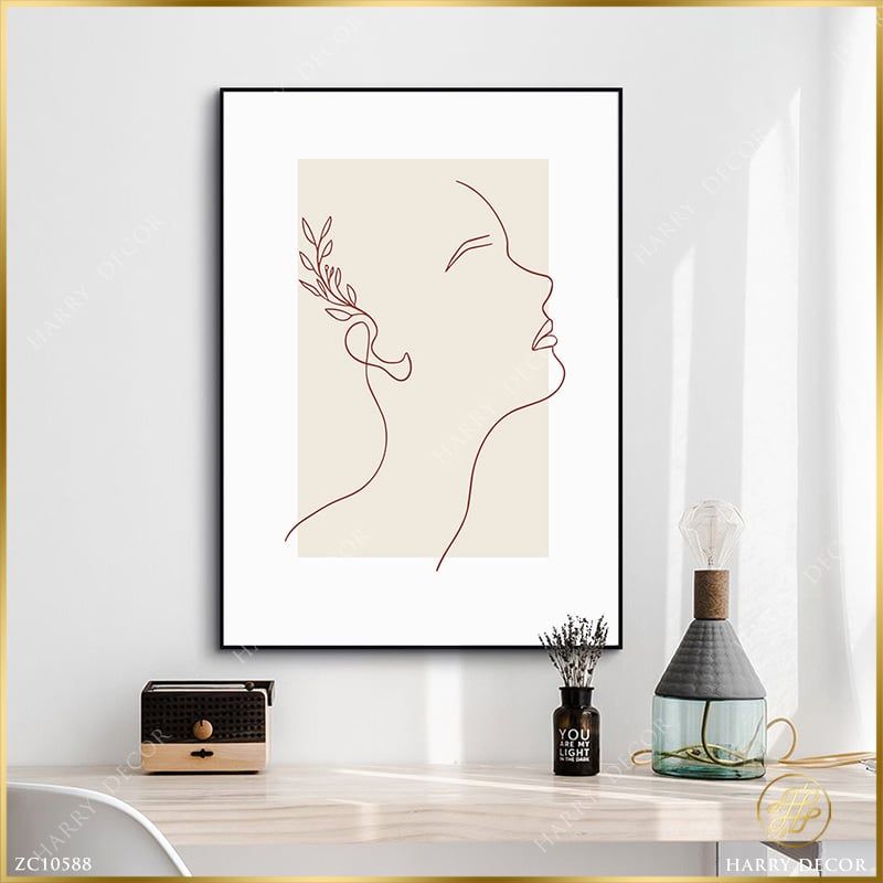 Tranh Minimalism Face Line Girl ZC10588
