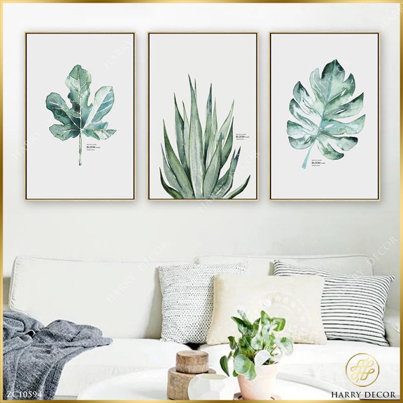 Bộ 3 Tranh Water Color Leaves ZC10594