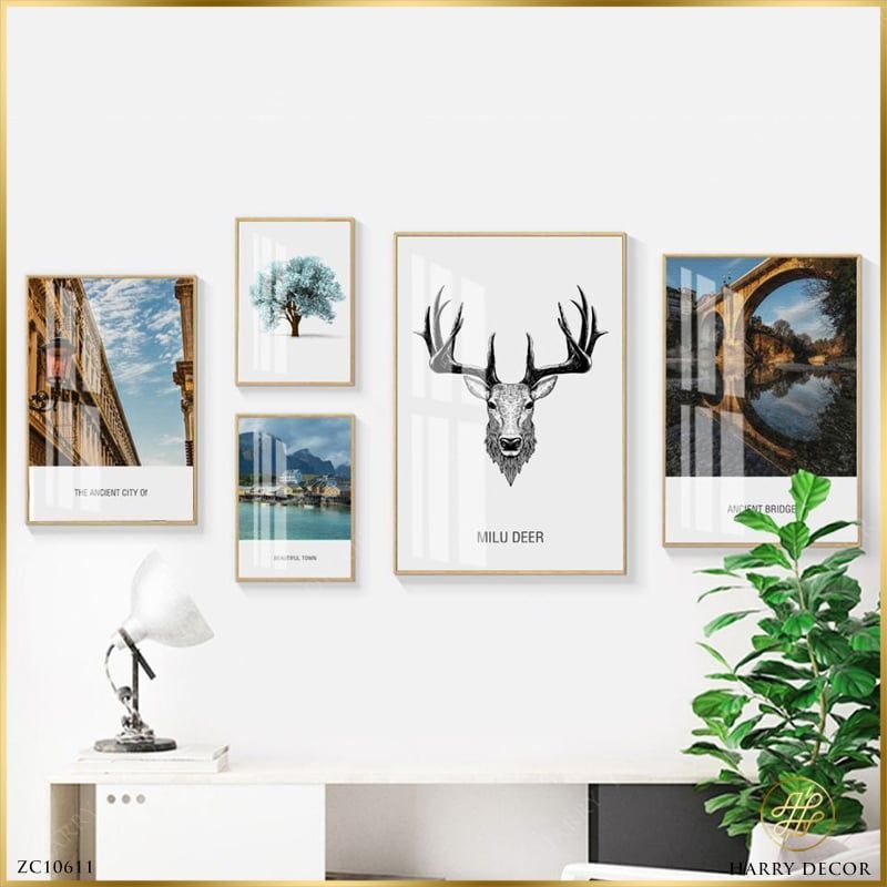 Bộ 5 Tranh Milu Deer ZC10611