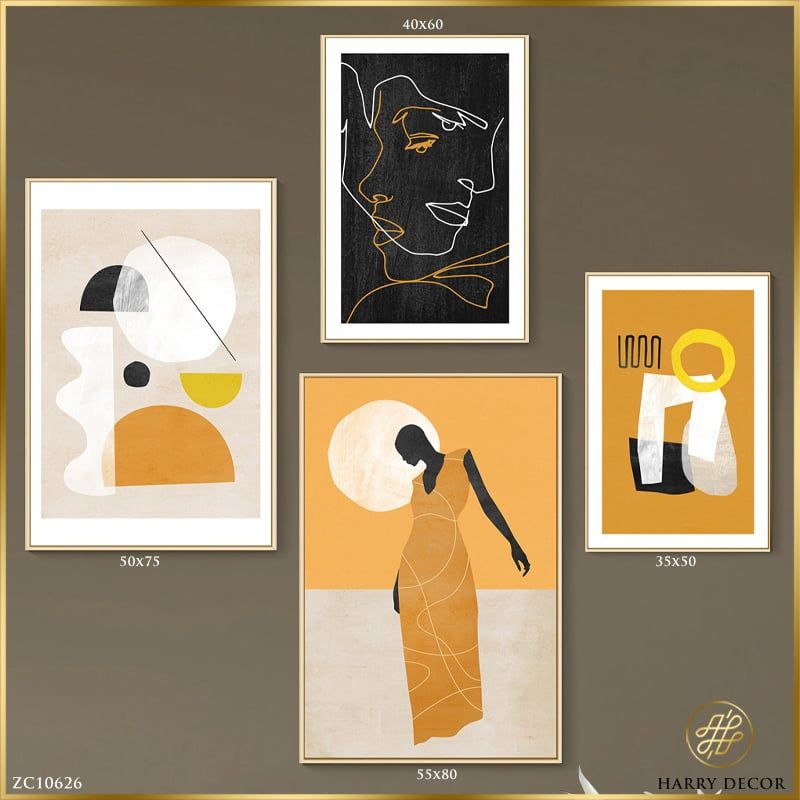 Bộ 5 Tranh Minimalism Geometric Human Body ZC10626
