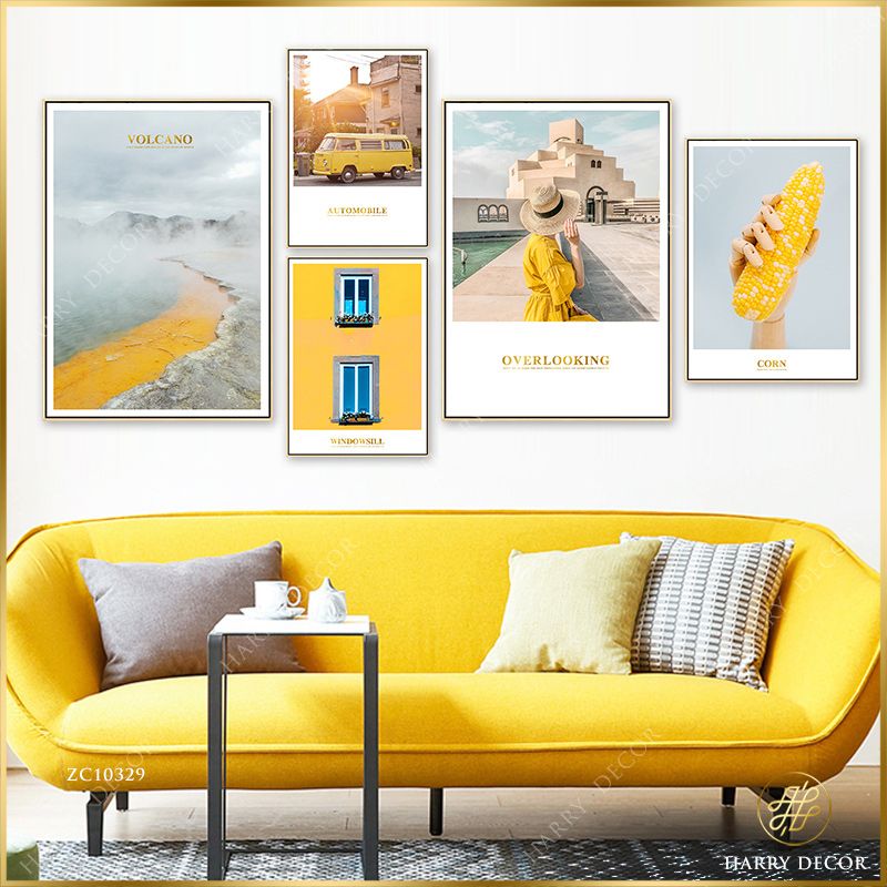 Bộ 5 Tranh Yellow Volcano ZC10329