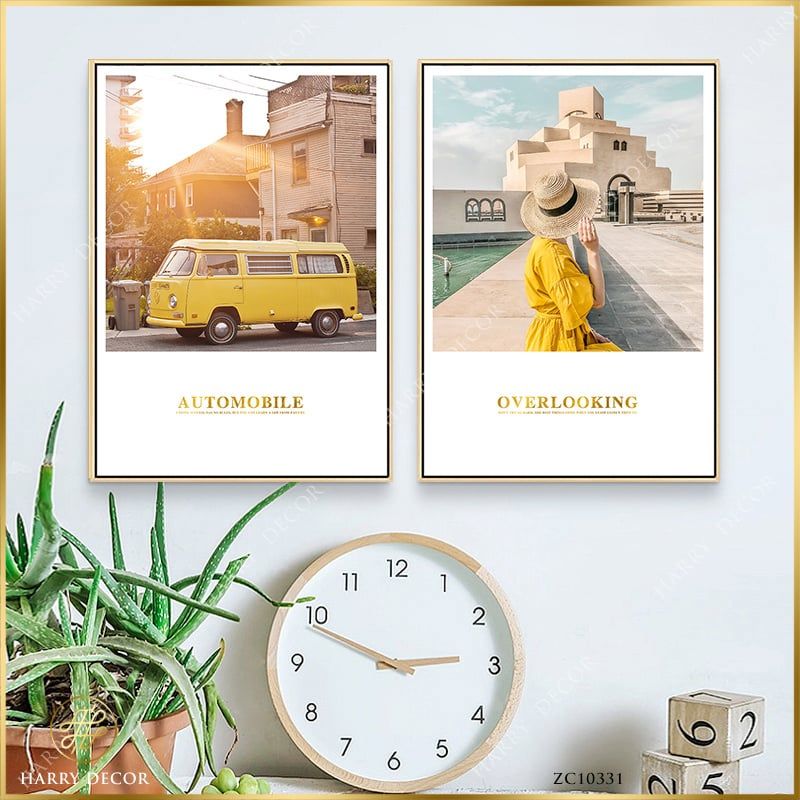 Bộ 2 Tranh Cô Gái Áo Vàng Dưới Nắng ZC10331
