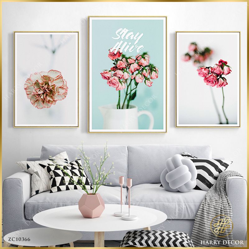 Bộ 3 Tranh Hoa Hồng Dịu Nhẹ Thư Giãn ZC10366