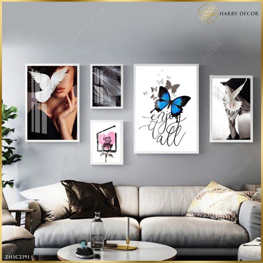 Bộ 5 Tranh Bird & Butterfly ZH1C2391