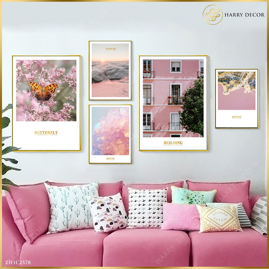 Bộ 5 Tranh Pink World ZH1C2578