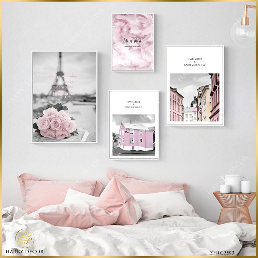 Bộ 5 Tranh Pink House ZH1C2593