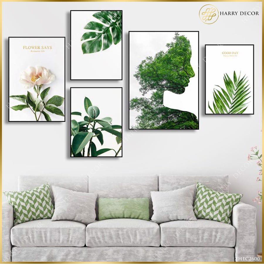 Bộ 5 Tranh Green Plants Mát Mẻ 2 ZH1C2600