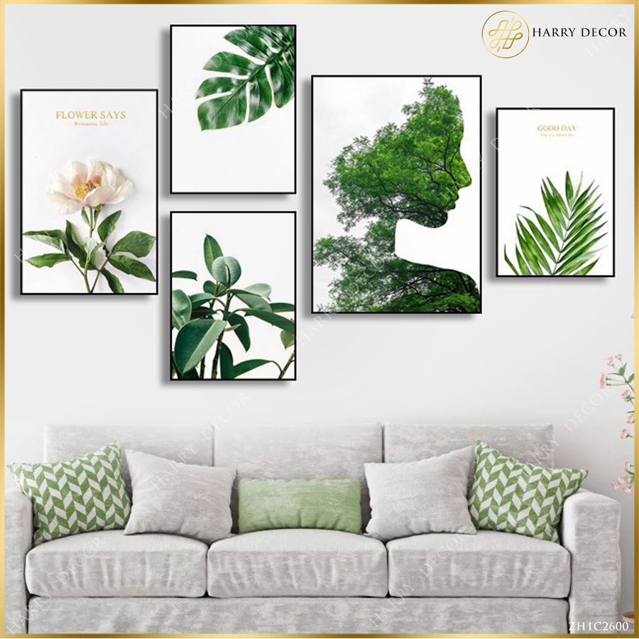 Bộ 5 Tranh Green Plants Mát Mẻ 2 ZH1C2600