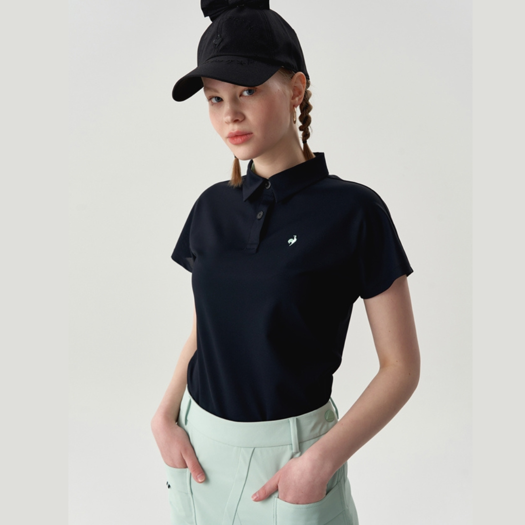 Áo Polo le coq golf Nữ - GN222LTS43-BLCK