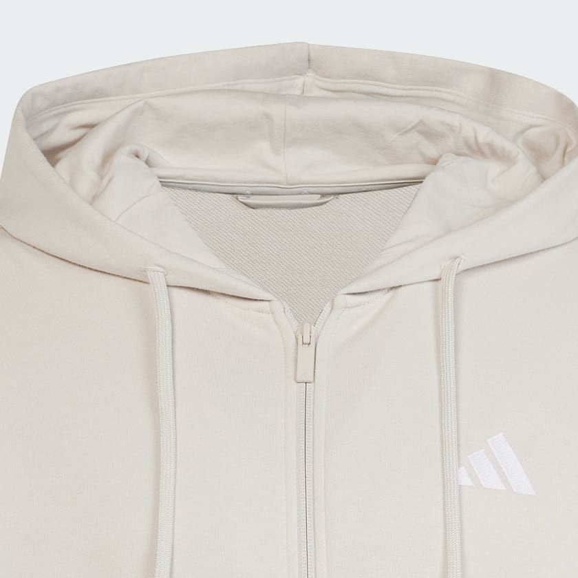 Áo Hoodie Nam Khóa Kéo Vải Thun Da Cá 3 Sọc Essentials