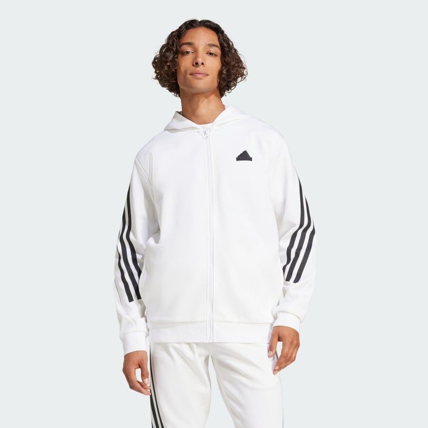 Áo Hoodie Nam Khóa Kéo Dọc Thân 3 Sọc Future Icons