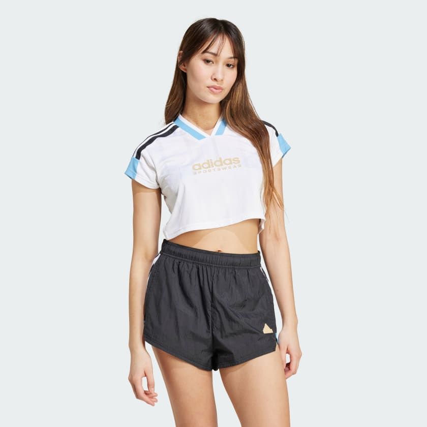 ÁO THUN NỮ JERSEY LỬNG 3 SỌC NGẮN TIRO