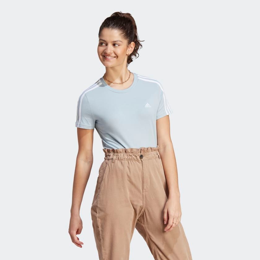 ÁO THUN NỮ 3 SỌC ÔM SÁT ESSENTIALS