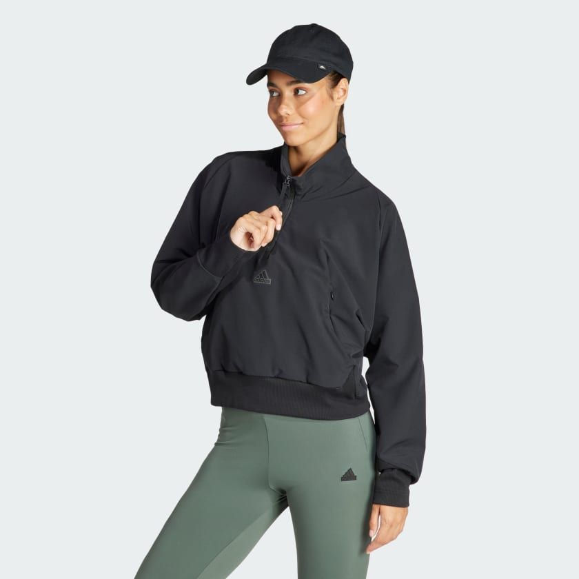 ÁO TRACK TOP NỮ VẢI DỆT 1/4 KHÓA KÉO Z.N.E.