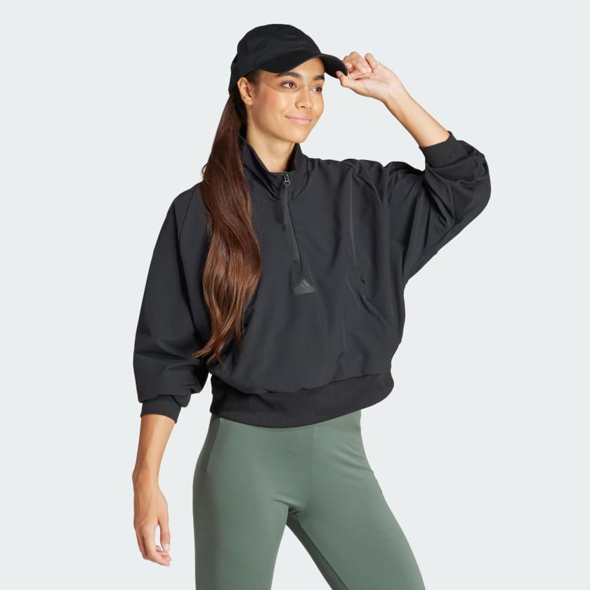 ÁO TRACK TOP NỮ VẢI DỆT 1/4 KHÓA KÉO Z.N.E.